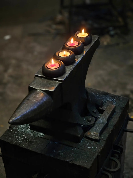 Forged tealight candle holder, Blacksmithed and Handmade at Artisan Estate