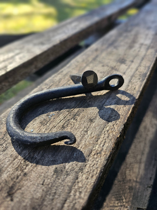 Forged hook with matching forged nail